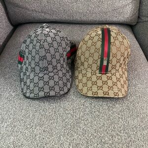 Monogram Baseball Cap - Gray and Tan